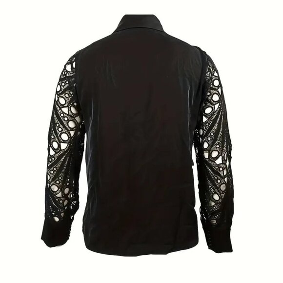 Elegant Button Front Long Sleeve Blouse - Picture 2 of 3